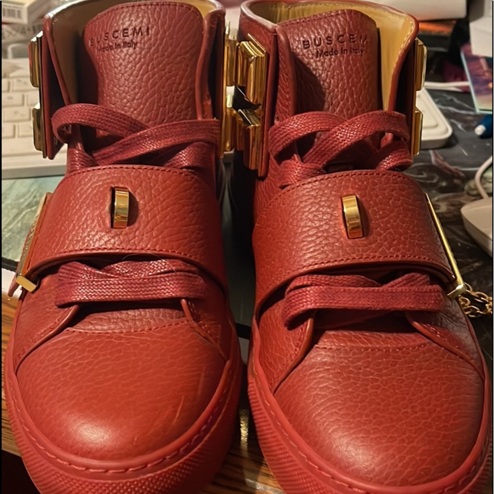 Buscemi sneakers with goldtone accents (locks are missing) shoes wore once